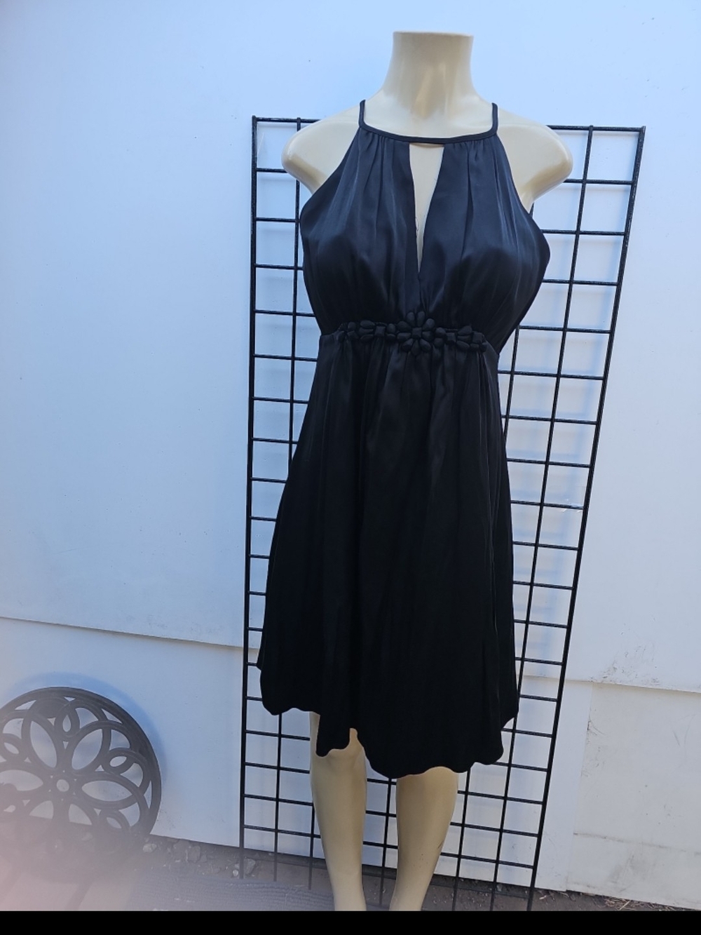Esley Black Halter Mini Dress with Keyhole